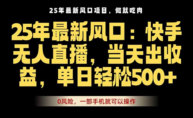 25年最新无人直播玩法，当天秒出单，一部手机就可操作-观棋网创