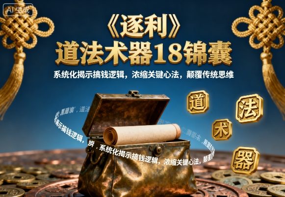 《逐利》道法术器18锦囊，系统化揭示搞钱逻辑，浓缩关键心法，颠覆传统思维-观棋网创
