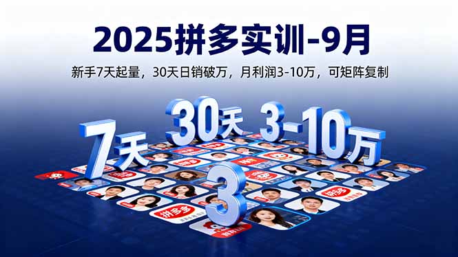 2025拼多多实训-9月：新手7天起量,30天日销破万,月利润3-10万,可矩阵复制-观棋网创