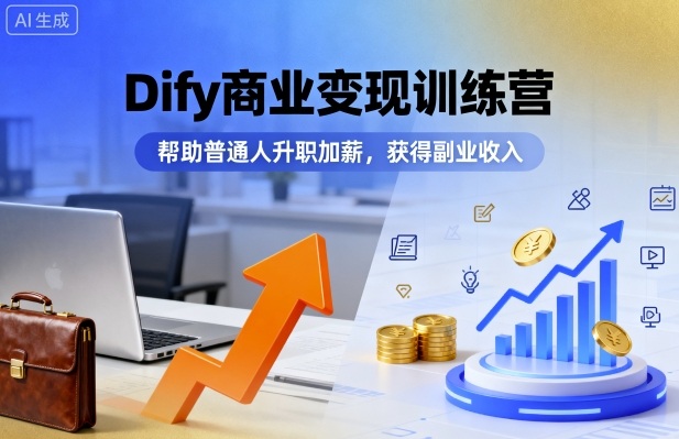 Dify商业变现训练营，帮助普通人升职加薪，获得副业收入-观棋网创