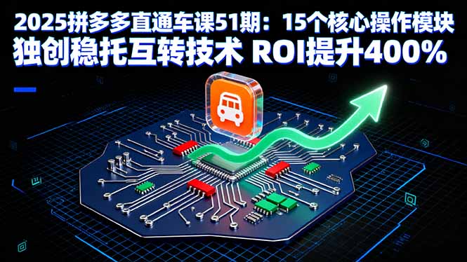 2025拼多多直通车课51期：15个核心操作模块 独创稳托互转技术 ROI提升400%-观棋网创