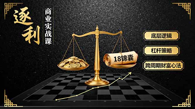 《逐 利》商业实战课，底层逻辑、杠杆策略、18锦囊，跨周期财富心法-观棋网创