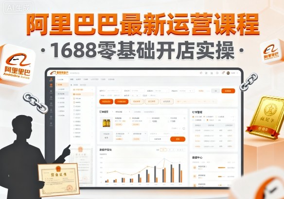 阿里巴巴最新运营课程，1688零基础开店实操-观棋网创