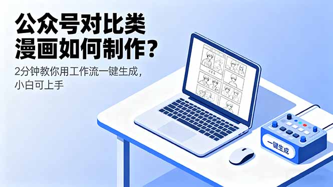公众号对比类漫画如何制作？2分钟教你用工作流一键生成，小白可上手-观棋网创