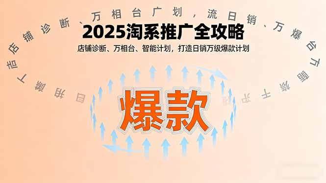 2025淘系推广全攻略，店铺诊断、万相台、智能计划，打造日销万级爆款计划-观棋网创