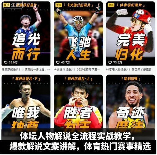 体坛人物解说全流程实战教学，爆款解说文案讲解，体育热门赛事精选-观棋网创