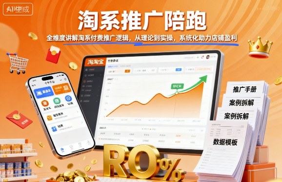 淘系推广陪跑，全维度讲解淘系付费推广逻辑，从理论到实操，系统化助力店铺盈利-观棋网创