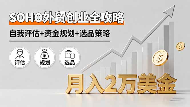 SOHO外贸创业全攻略，自我评估+资金规划+选品策略，月入2万美金-观棋网创