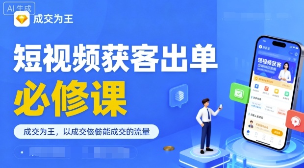 短视频获客出单必修课，成交为王，以成交为导向，直接做能成交的流量-观棋网创