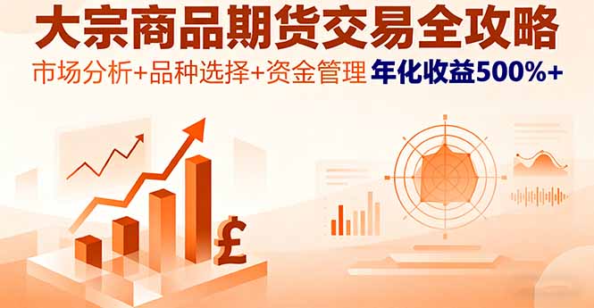 大宗商品期货交易全攻略，市场分析+品种选择+资金管理，年化收益500%+-观棋网创