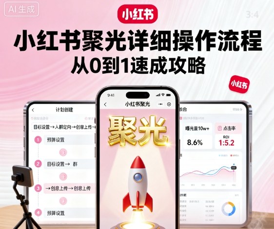 小红书聚光详细操作流程，小红书聚光从0到1速成攻略-观棋网创