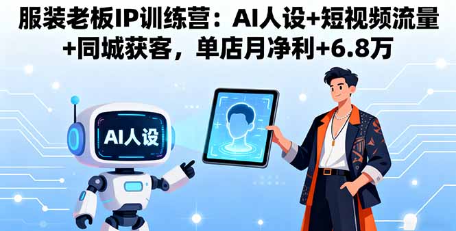 服装老板IP训练营：AI人设+短视频流量+同城获客，单店月净利+6.8万-观棋网创