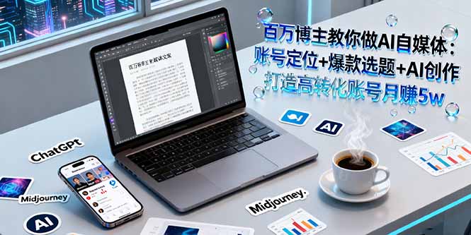 百万博主教你做AI自媒体：账号定位+爆款选题+AI创作 打造高转化账号月赚5w-观棋网创