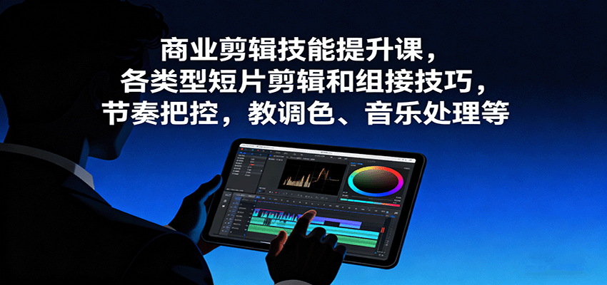 商业剪辑技能提升课，各类型短片剪辑和组接技巧，节奏把控，教调色、音乐处理等-观棋网创