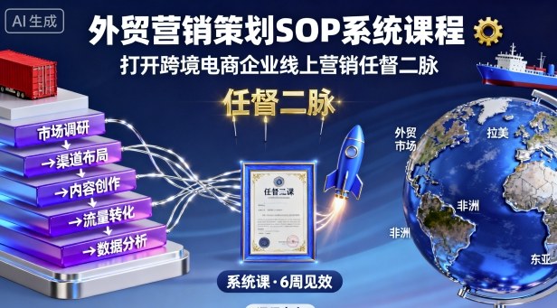 外贸营销策划SOP系统课程，打开跨境电商企业线上营销任督二脉-观棋网创
