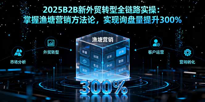 2025B2B新外贸转型全链路实操：掌握渔塘营销方法论，实现询盘量提升300%-观棋网创