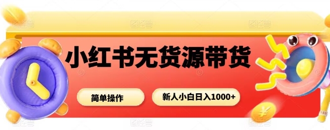 小红书无货源带货项目，简单无脑，新人小白日入多张-观棋网创