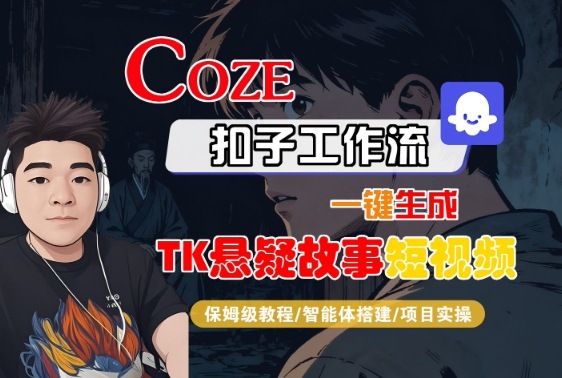 Coze扣子智能体工作流一键生成“TK悬疑故事“短视频，全流程保姆级教学-观棋网创