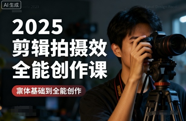 2025剪辑拍摄特效全能创作课，零基础到全能创作-观棋网创