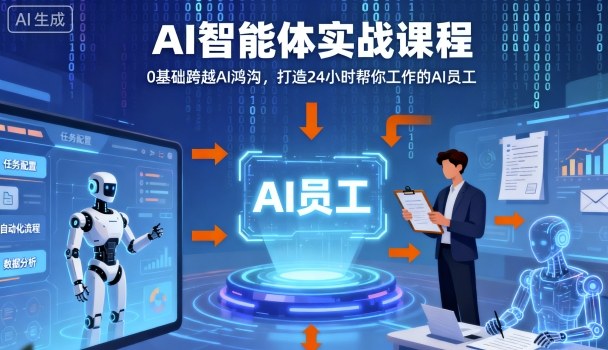 Ai智能体实战课程，0基础跨越Ai鸿沟，打造24小时帮你工作的Ai员工，打破常规，以实战定义Ai-观棋网创