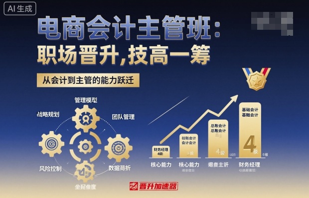 电商会计主管班，职场晋升，技高一筹-观棋网创