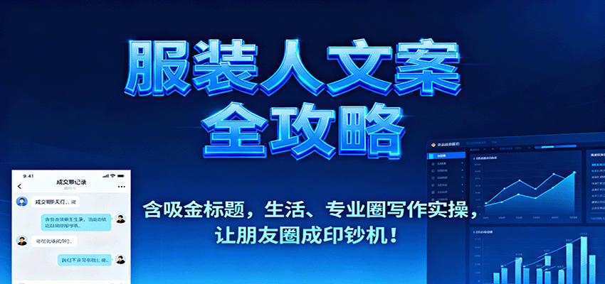 服装人文案全攻略，含吸金标题，生活、专业圈写作实操，让朋友圈成印钞机！-观棋网创