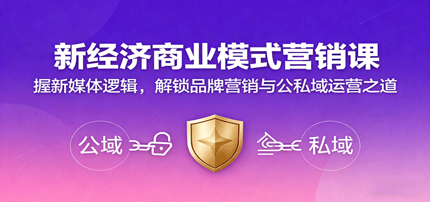 新经济商业模式营销课，握新媒体逻辑，解锁品牌营销与公私域运营之道-观棋网创