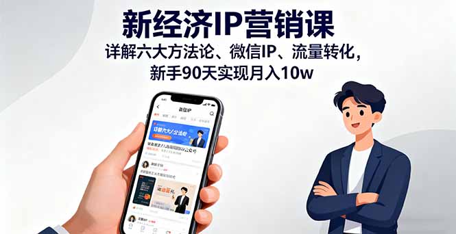 新经济IP营销课：详解六大方法论、微信IP、流量转化，新手90天实现月入10w-观棋网创