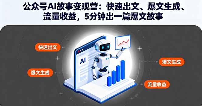公众号AI故事变现营：快速出文、爆文生成、流量收益，5分钟出一篇爆文故事-观棋网创