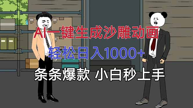 AI一键生成沙雕动画，轻松日入1000+，条条爆款，小白秒上手-观棋网创
