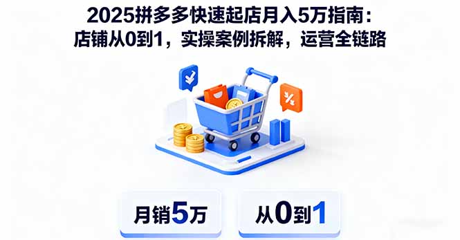 2025拼多多快速起店月入5万指南：店铺从0到1，实操案例拆解，运营全链路-观棋网创