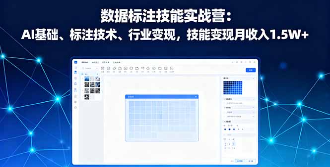 数据标注技能实战营：AI基础、标注技术、行业变现，技能变现月收入1.5W+-观棋网创