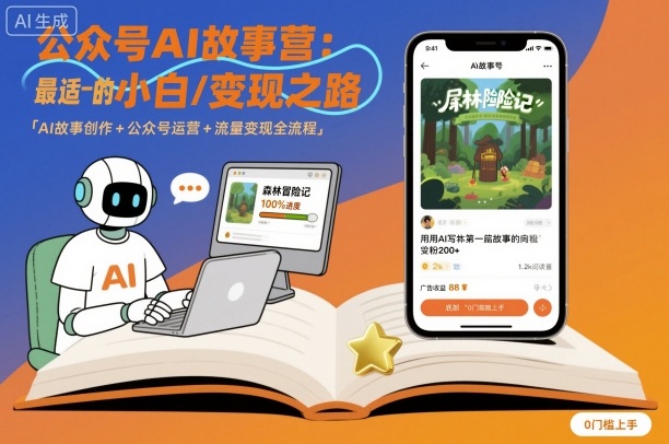 公众号ai故事营，最适合小白的自媒体变现之路-观棋网创