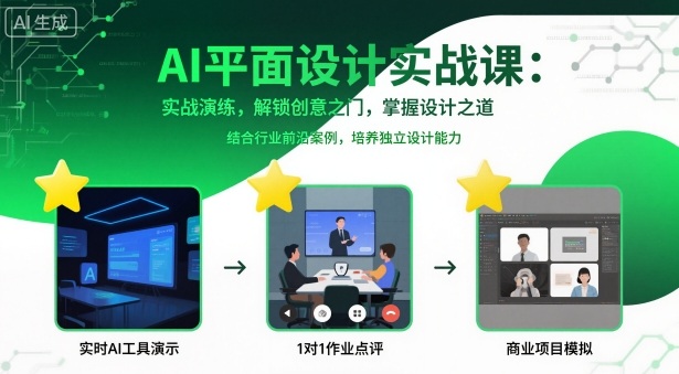 AI平面设计实战课，实战演练，解锁创意之门，掌握设计之道-观棋网创