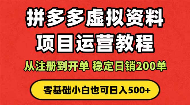 拼多多开店运营课程： 蓝海变现玩法，轻松实现睡后收入 零基础小白也可…-观棋网创