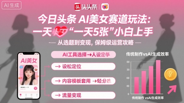 今日头条AI美女赛道玩法，一天轻松5张，小白轻松上手-观棋网创