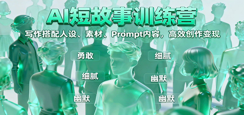 AI短故事训练营：写作搭配人设、素材、Prompt内容，高效创作变现-观棋网创