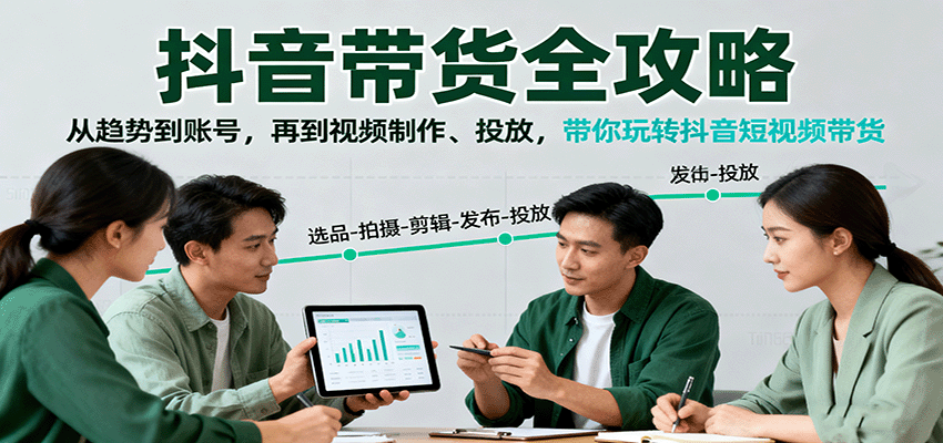 抖音带货全攻略：从趋势到账号，再到视频制作、投放，带你玩转抖音短视频带货-观棋网创