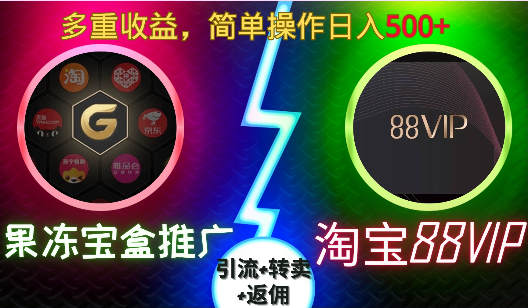 果冻宝盒推广88VIP，引流+转卖+返佣，多重收益，简单操作日入5张【揭秘】-观棋网创