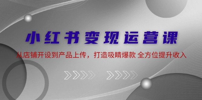 小红书变现运营课：从店铺开设到产品上传，打造吸睛爆款 全方位提升收入-观棋网创