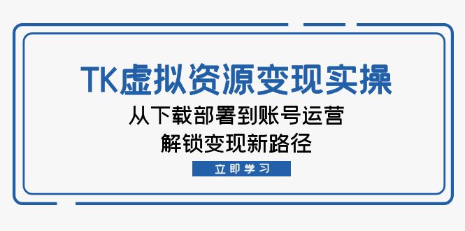 TK虚拟资料变现实操：从下载部署到账号运营，解锁变现新路径-观棋网创