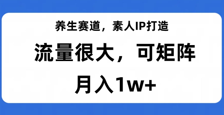 养生赛道，素人IP打造，流量很大，可矩阵，月入1w+【揭秘】-观棋网创