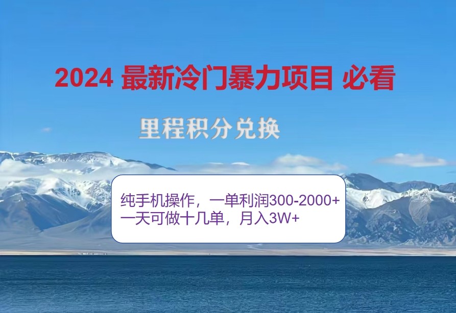 2024惊爆冷门暴利，里程积分最新玩法，高爆发期，一单300+—2000+-观棋网创