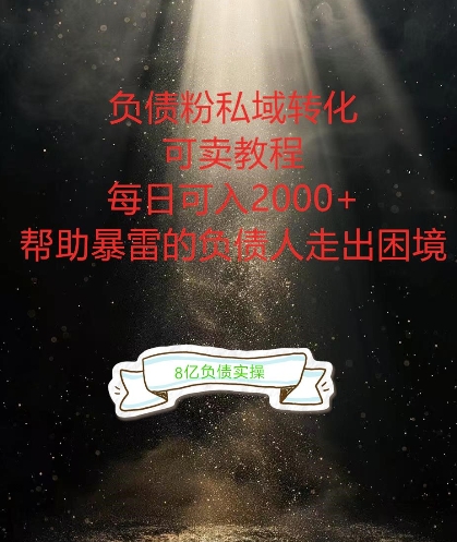 负债粉掘金计划，帮助负债者解决问题，债务规划，债务重组，最好的变现方式【揭秘】-观棋网创