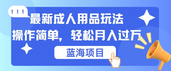 最新成人用品项目玩法，操作简单，动动手，轻松日入几张【揭秘】-观棋网创