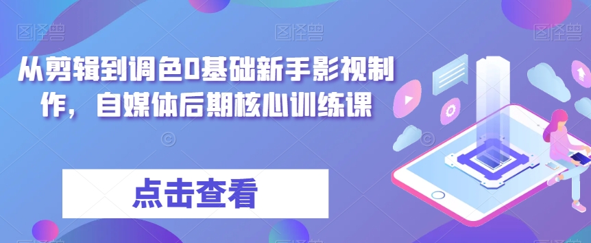 从剪辑到调色0基础新手影视制作，自媒体后期核心训练课-观棋网创