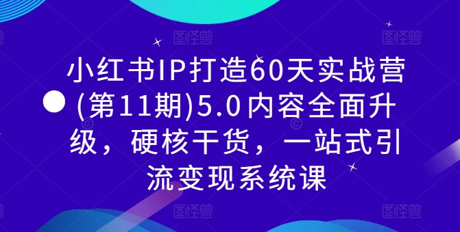 小红书IP打造60天实战营(第11期)5.0​内容全面升级，硬核干货，一站式引流变现系统课-观棋网创