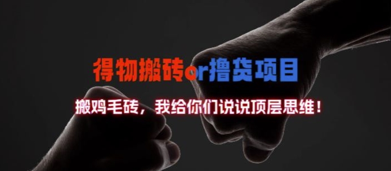 得物搬砖撸货项目?掰下数据，我给你们说说顶层思维【揭秘】-观棋网创