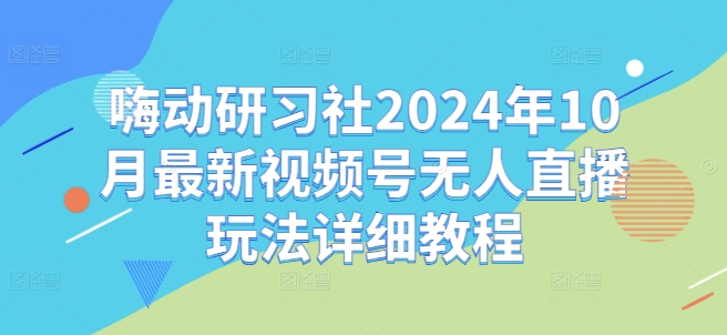 嗨动研习社2024年10月最新视频号无人直播玩法详细教程-观棋网创
