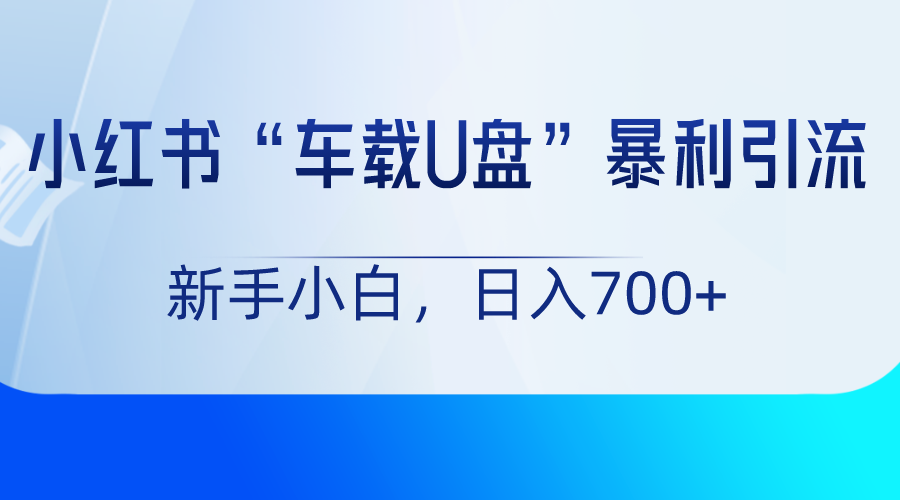 小红书“车载U盘”项目，暴利引流，新手小白轻松日入700+-观棋网创